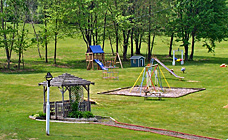Playground and gazebo at Gaslight Campground.